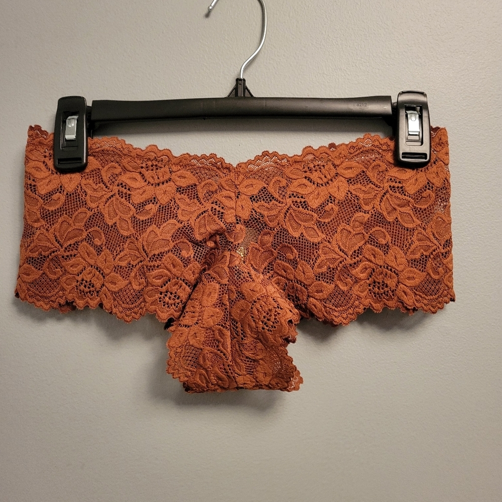 Fredericks of Hollywood Lace Boyshort Panties Chocolate Size Small Evening